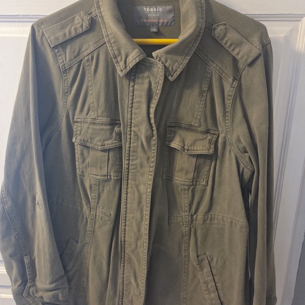 Torrid Men's Khaki Military Jacket